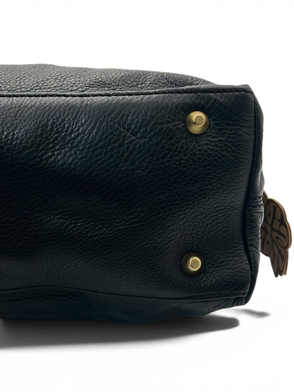 Pietra Borsa Stevie Hobo Bag Black Pebbled Leather Studded Shoulder Slouchy Boho - Picture 8 of 12